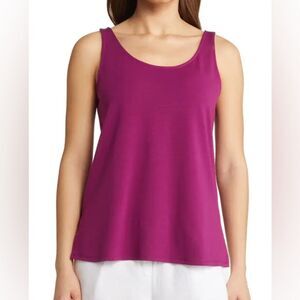 Eileen Fisher Scoop-neck Jersey Tank In Raspberry Size XXS(Fits XS) NWOT